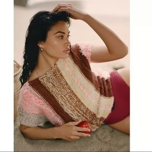 ANTHROPOLOGIE NWT Poncho Sweater Top 64% Cotton Size L.